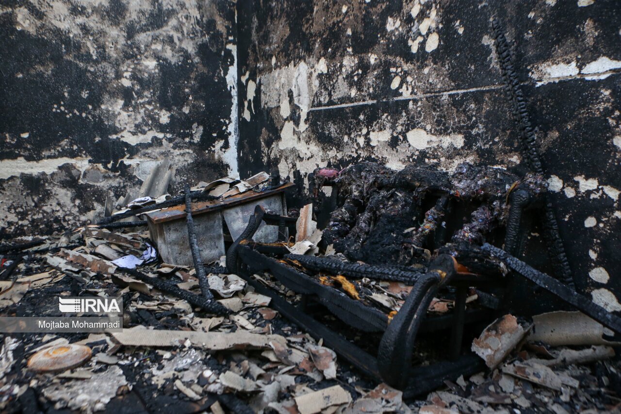 تصاویر: آتش سوزی کمپ ترک اعتیاد در لنگرود