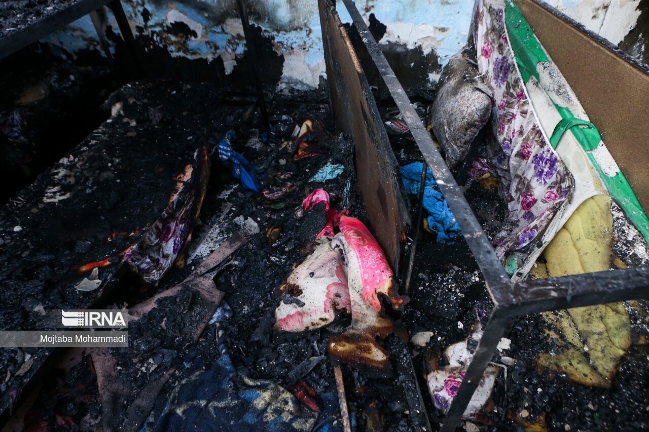 تصاویر: آتش سوزی کمپ ترک اعتیاد در لنگرود