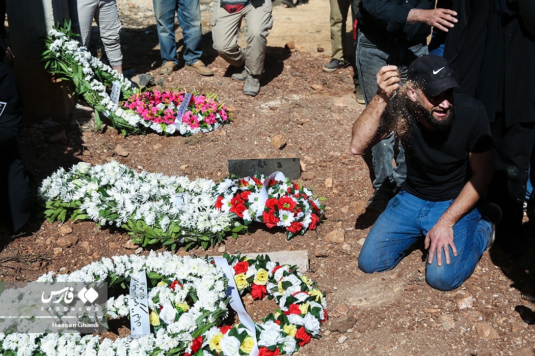 تصاویر: تشییع پیکر کودکان شهید لبنانی