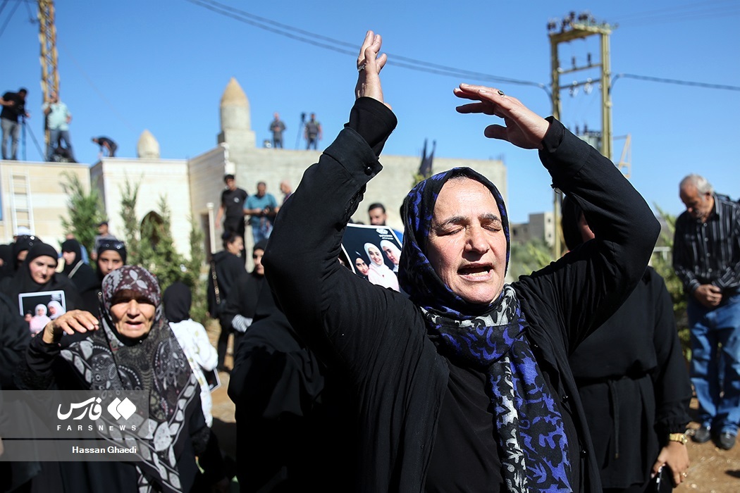 تصاویر: تشییع پیکر کودکان شهید لبنانی