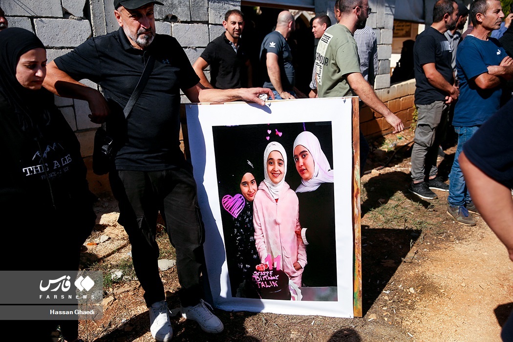 تصاویر: تشییع پیکر کودکان شهید لبنانی