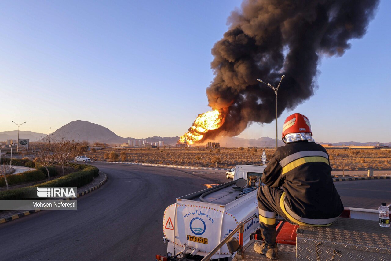 تصاویر: انفجار در مینی پالایشگاه هیدروکربن بیرجند