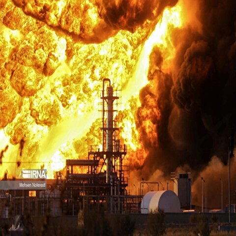 تصاویر: انفجار در مینی پالایشگاه هیدروکربن بیرجند