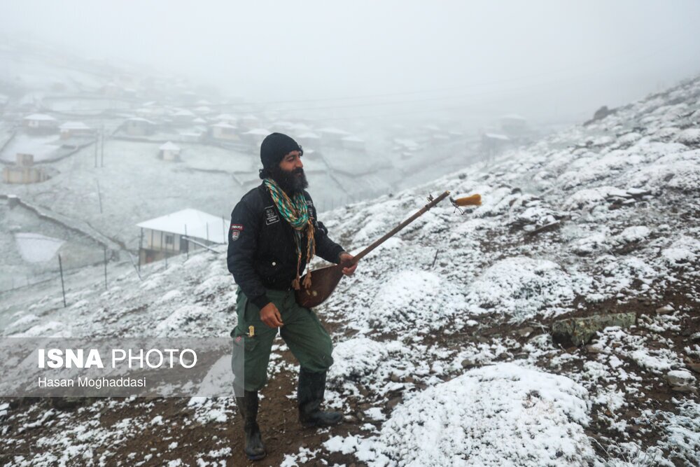 تصاویر: اولین برف پاییزی در روستاهای کوهپایه نشین سوادکوه