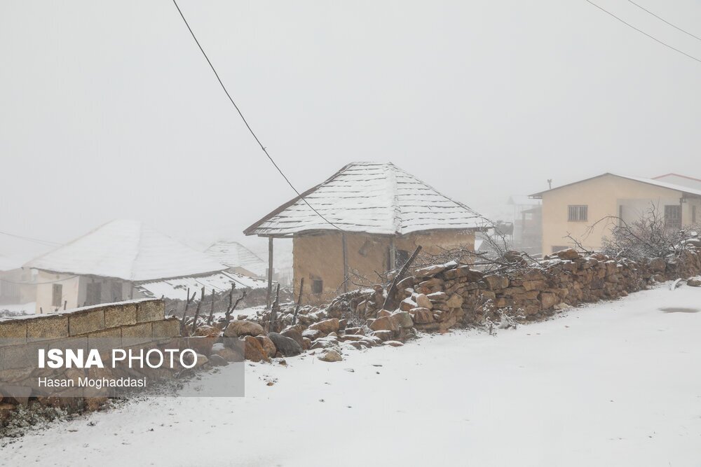 تصاویر: اولین برف پاییزی در روستاهای کوهپایه نشین سوادکوه
