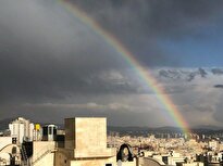 ببینید/ پدیدار شدن رنگین‌کمان در آسمان تهران پس از باران عصرگاهی