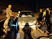 گرفتار شدن سه خودرو در گل و لای در بزرگراه خرازی تهران + ویدیو