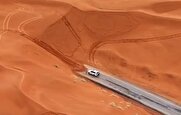 ببینید / فیلمی جالب از جاده آخرالزمانی در حومه ریاض عربستان