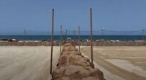 ببینید / عملیات ساخت اسکله دریایی موقت در نوار غزه