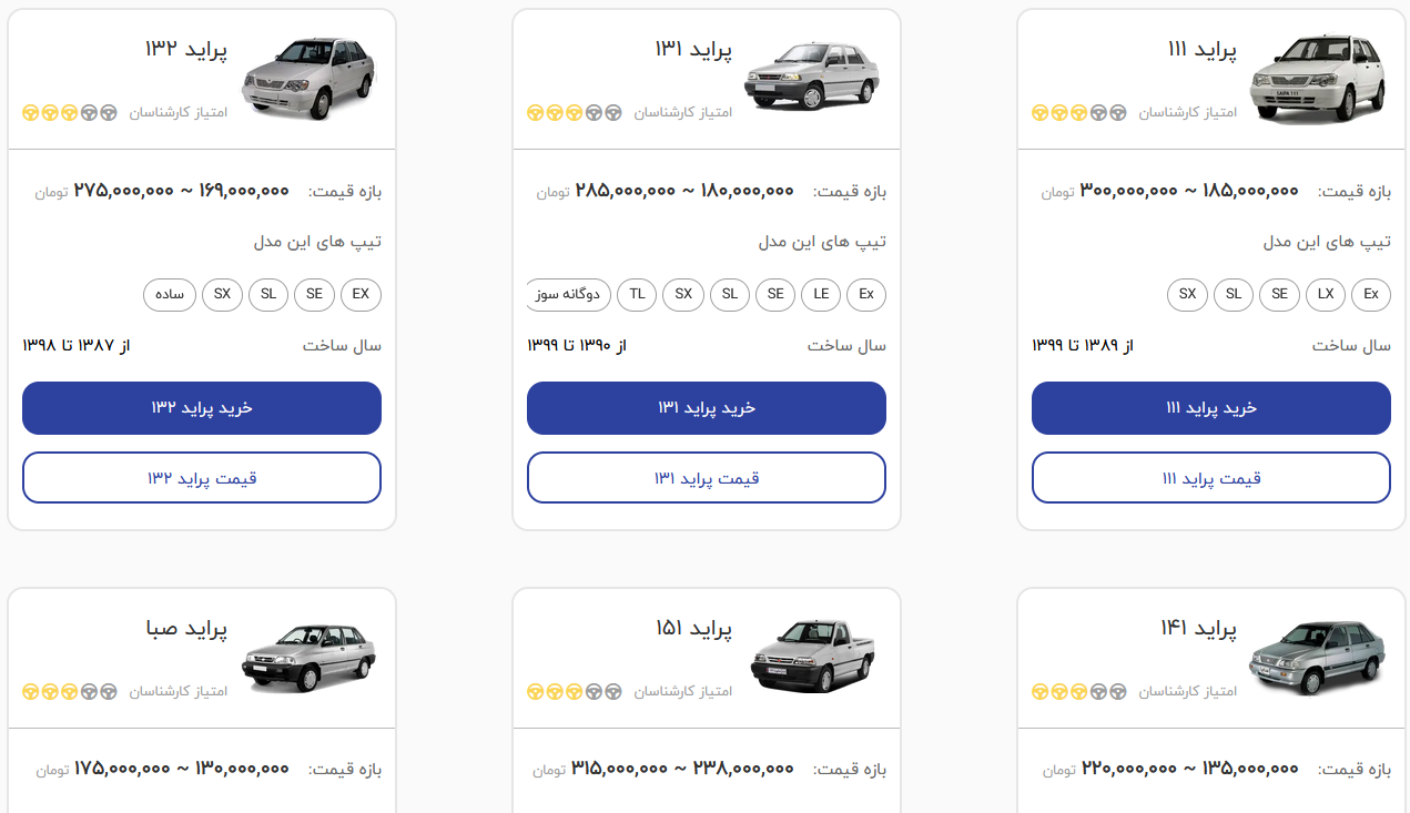 قیمت پراید امروز ۱۱ مرداد ۱۴۰۳