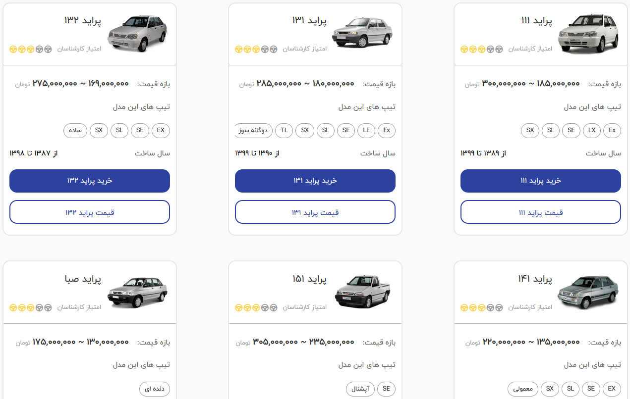 قیمت پراید امروز ۹ مرداد ۱۴۰۳