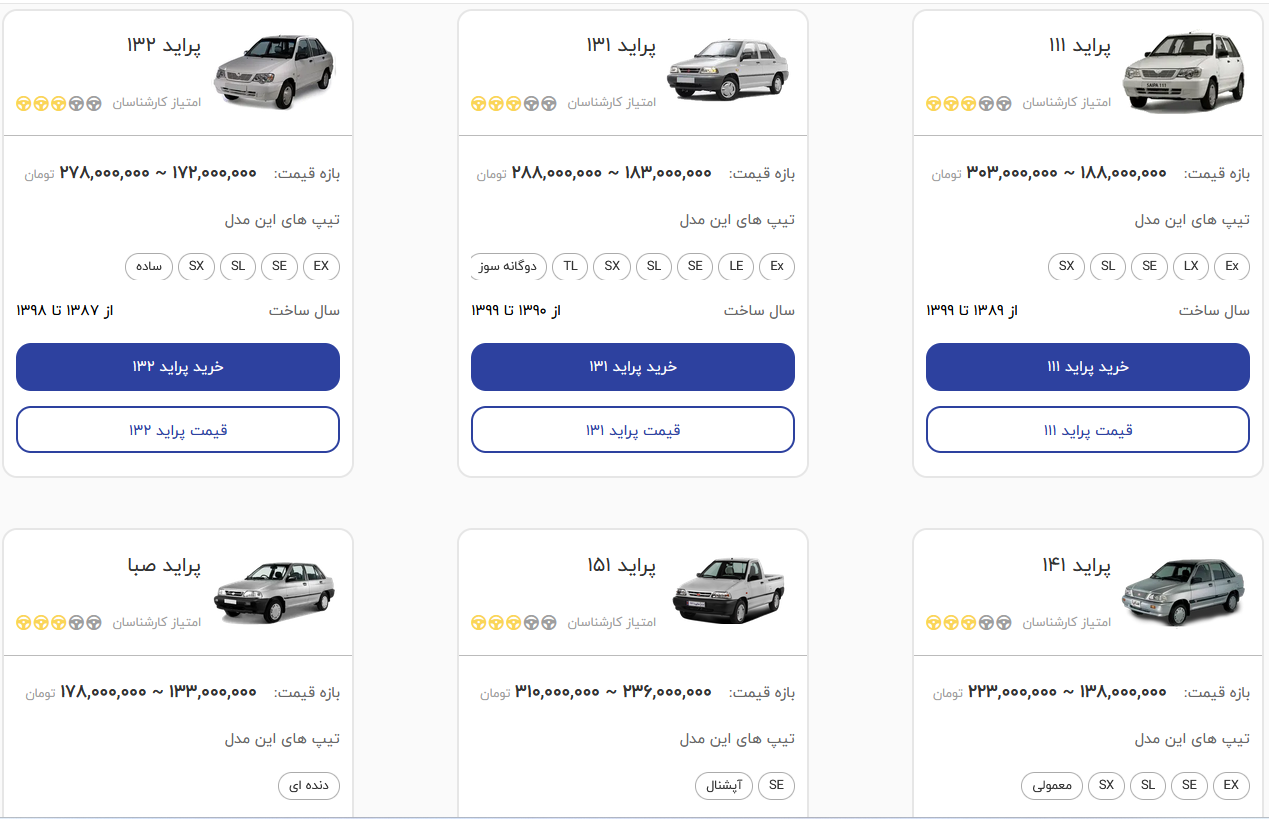 قیمت پراید امروز ۲۹ شهریور ۱۴۰۳