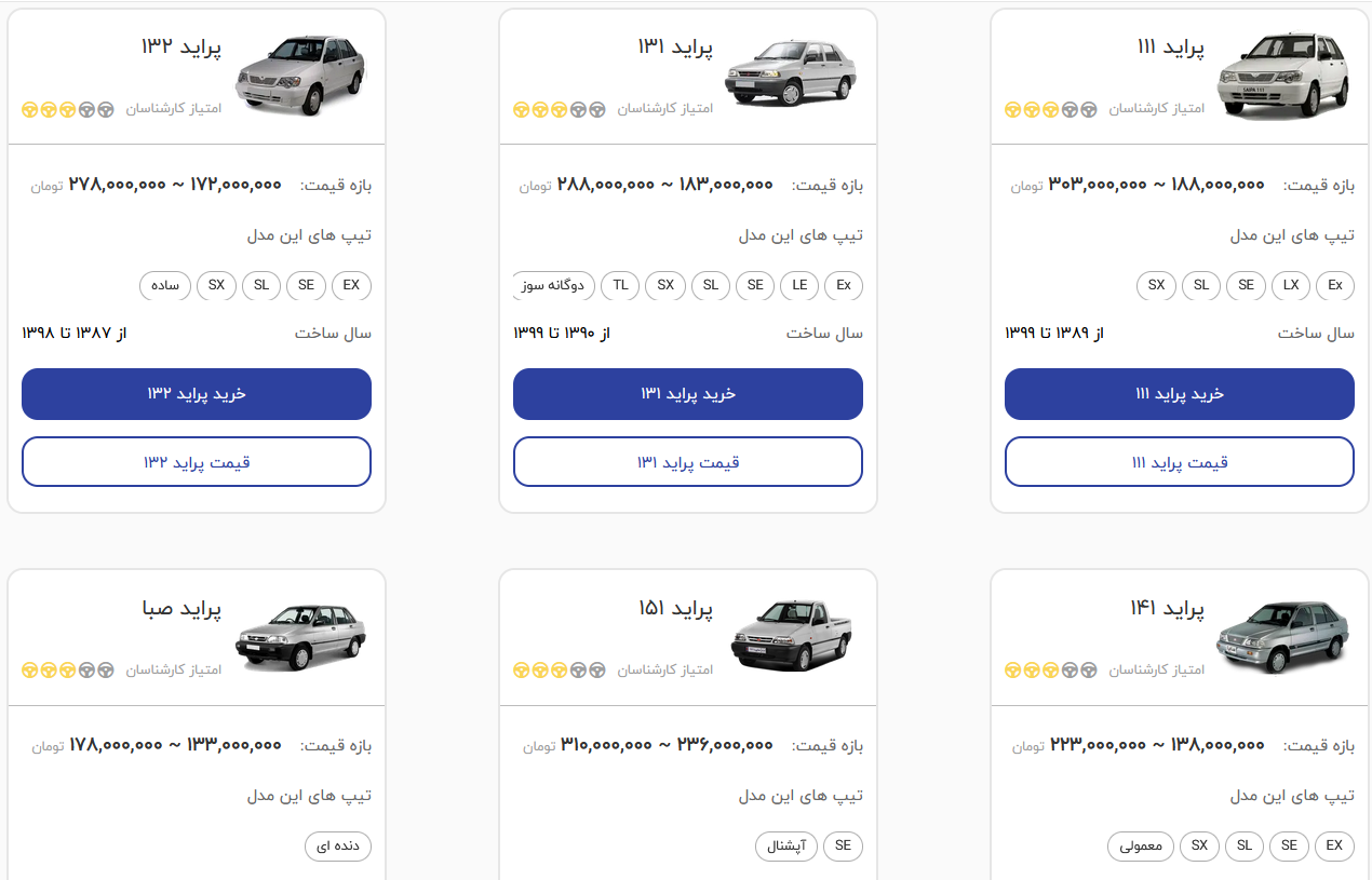 قیمت پراید امروز ۱۵ مهر ۱۴۰۳