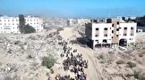 ببینید/تصویر هوایی از آوارگی اجباری و جابجایی‌های مدام آوارگان فلسطینی در نوار غزه