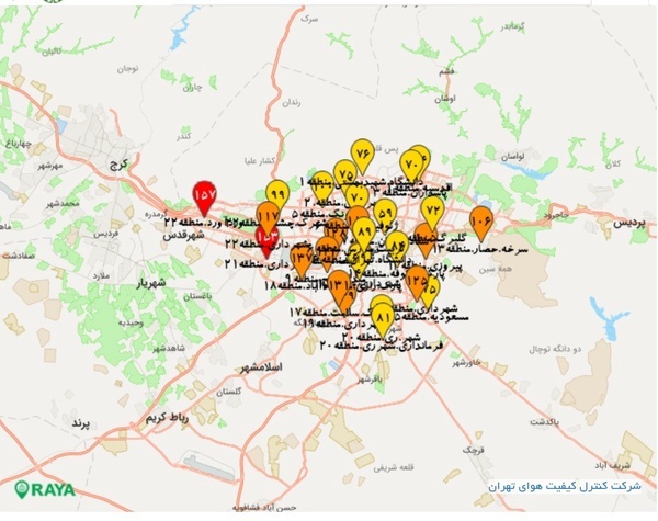 هوای پایتخت مجدداً برای گروه‌های حساس ناسالم شد