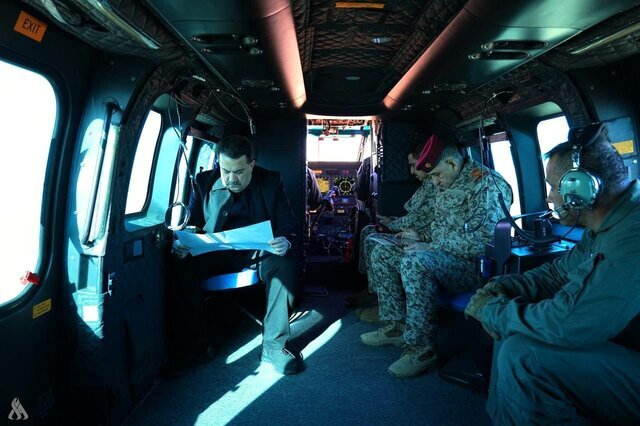 گشت‌زنی هوایی نخست‌وزیر عراق در نوار مرزی این کشور و سوریه