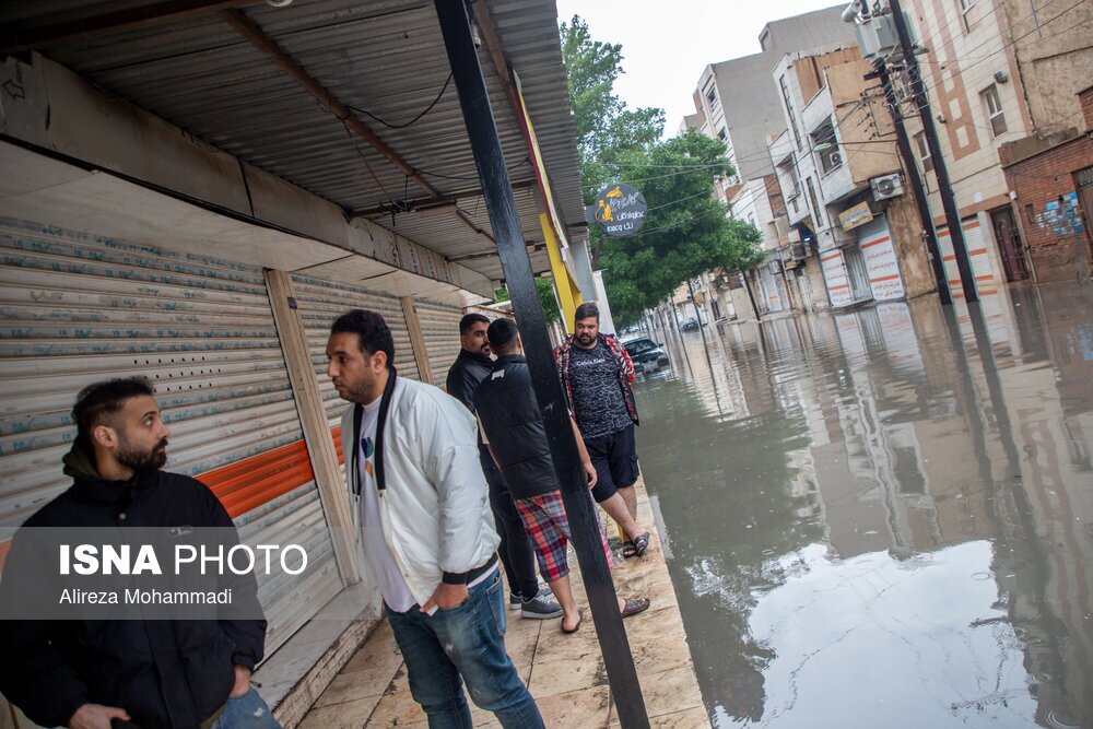 تصاویر: بارش باران و آبگرفتگی معابر در اهواز