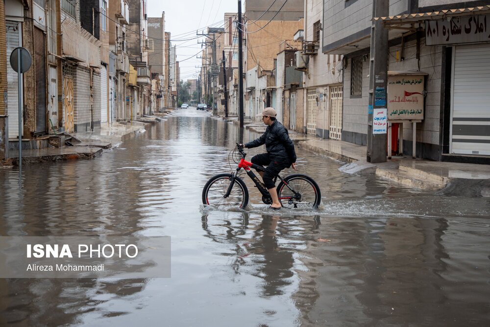 تصاویر: بارش باران و آبگرفتگی معابر در اهواز