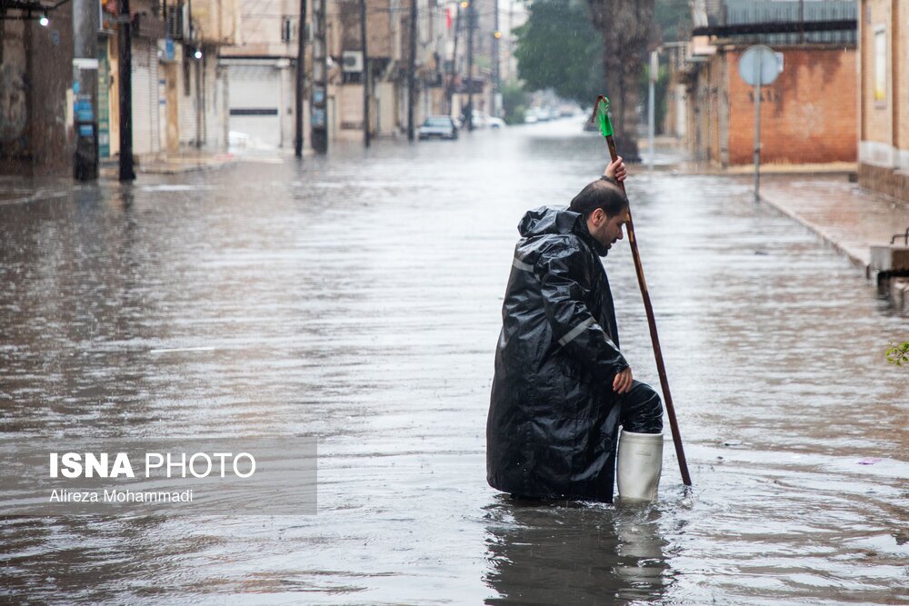 تصاویر: بارش باران و آبگرفتگی معابر در اهواز