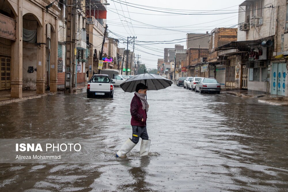 تصاویر: بارش باران و آبگرفتگی معابر در اهواز