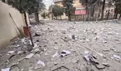 ببینید / لحظاتی از حملۀ موشکی به یکی از مراکز سلامت آذربایجان‌غربی