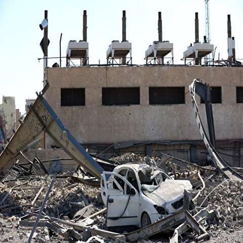 تصاویر: حمله هوایی به مجموعه ورزشی بعثت تهران