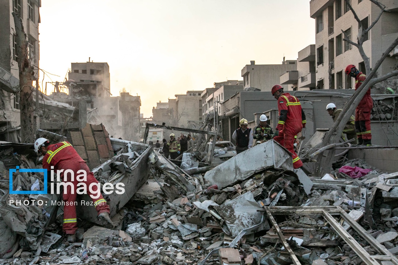 تصاویر ایرنا از حمله هوایی به منازل مسکونی در تهران