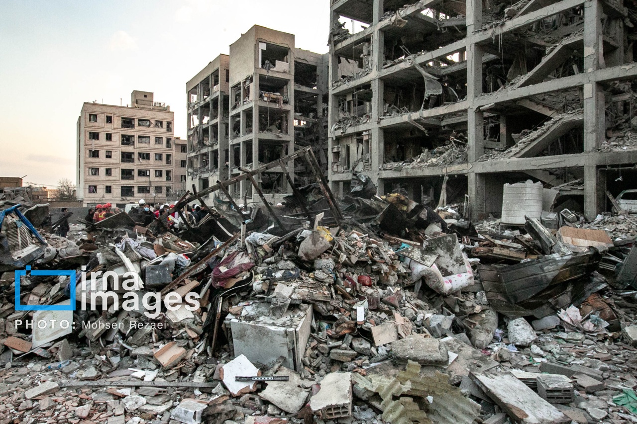 تصاویر ایرنا از حمله هوایی به منازل مسکونی در تهران