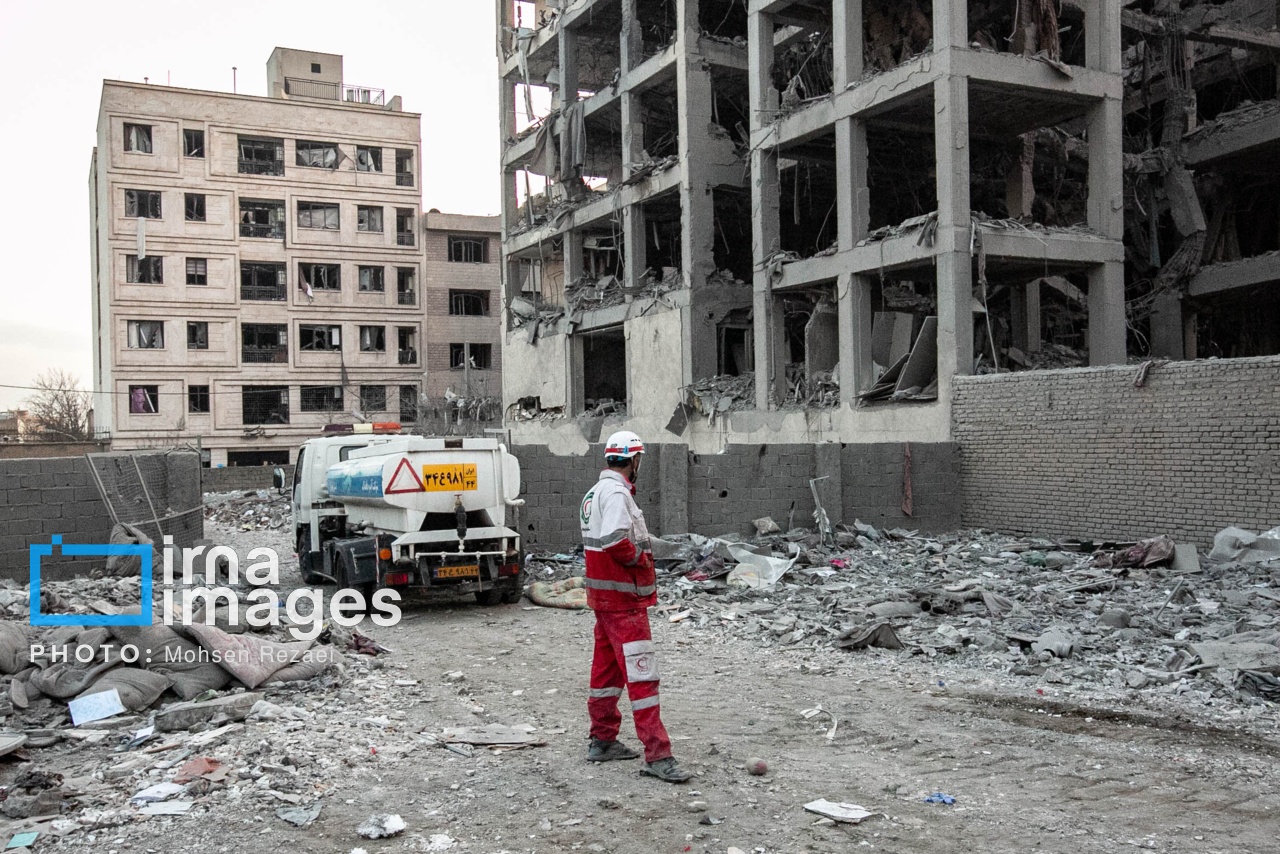 تصاویر ایرنا از حمله هوایی به منازل مسکونی در تهران