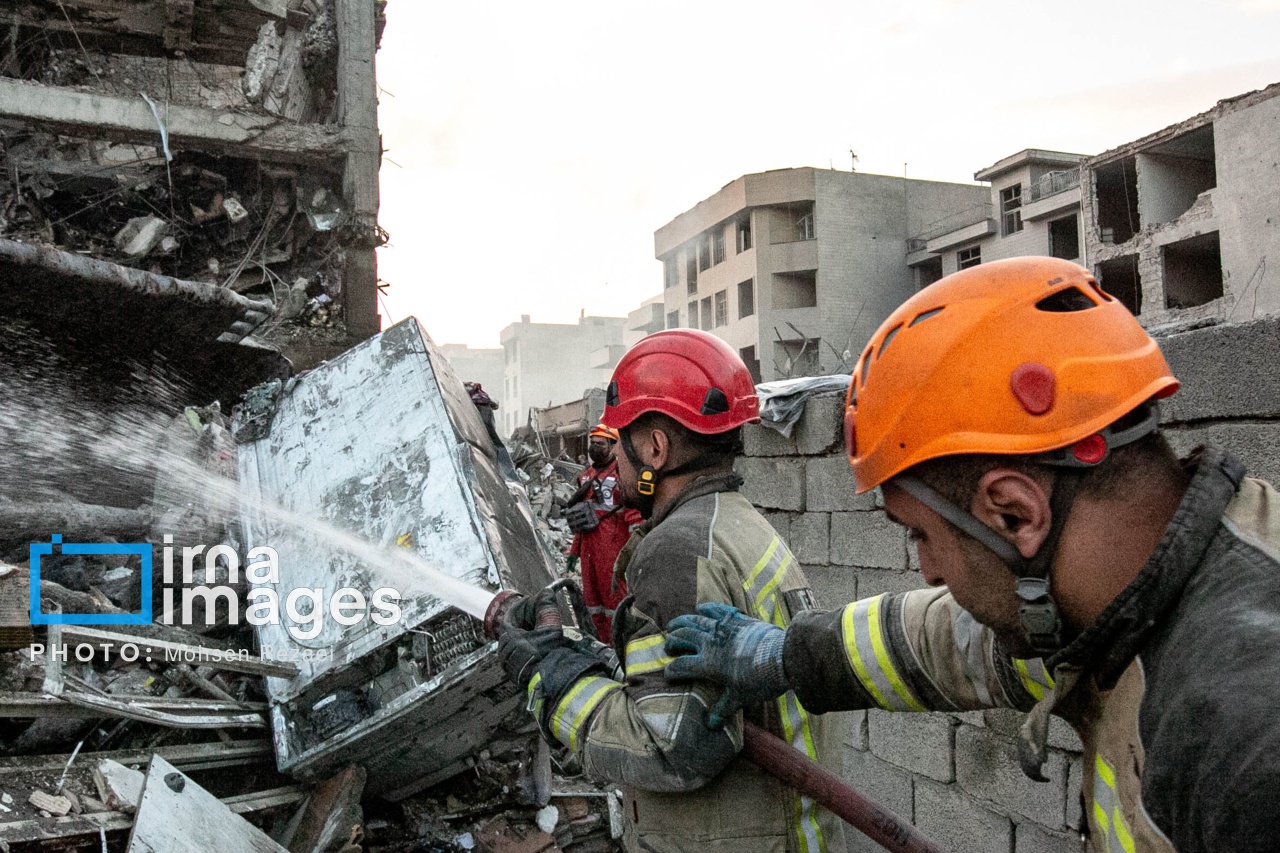 تصاویر ایرنا از حمله هوایی به منازل مسکونی در تهران