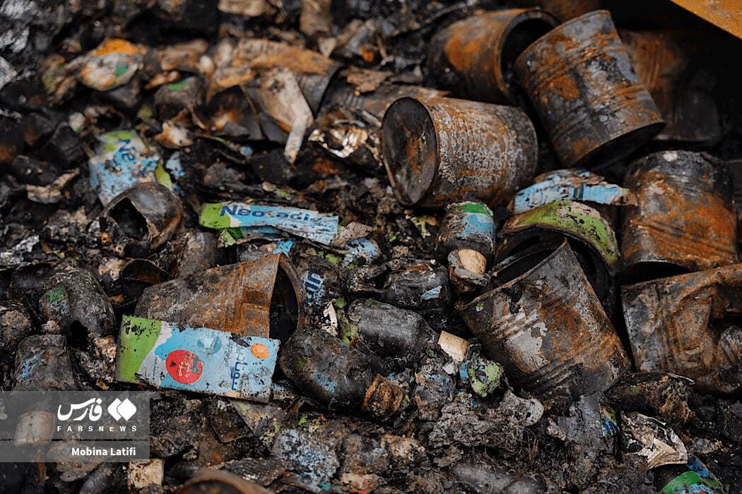 تصاویر: حمله موشکی به انبار ذخیره دارو و شیرخشک در همدان