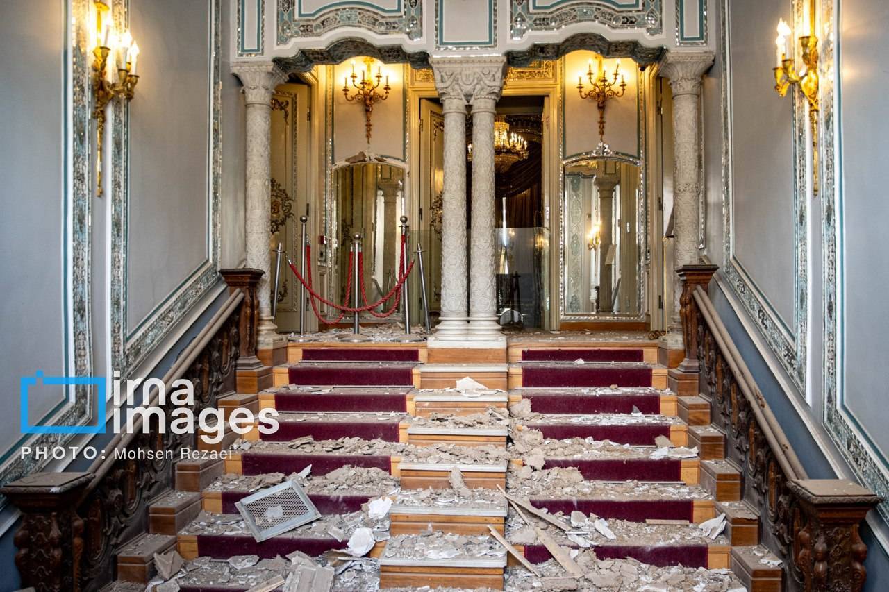 تصاویر ایرنا از ترکش‌های بمباران هوایی تهران به کاخ سعدآباد