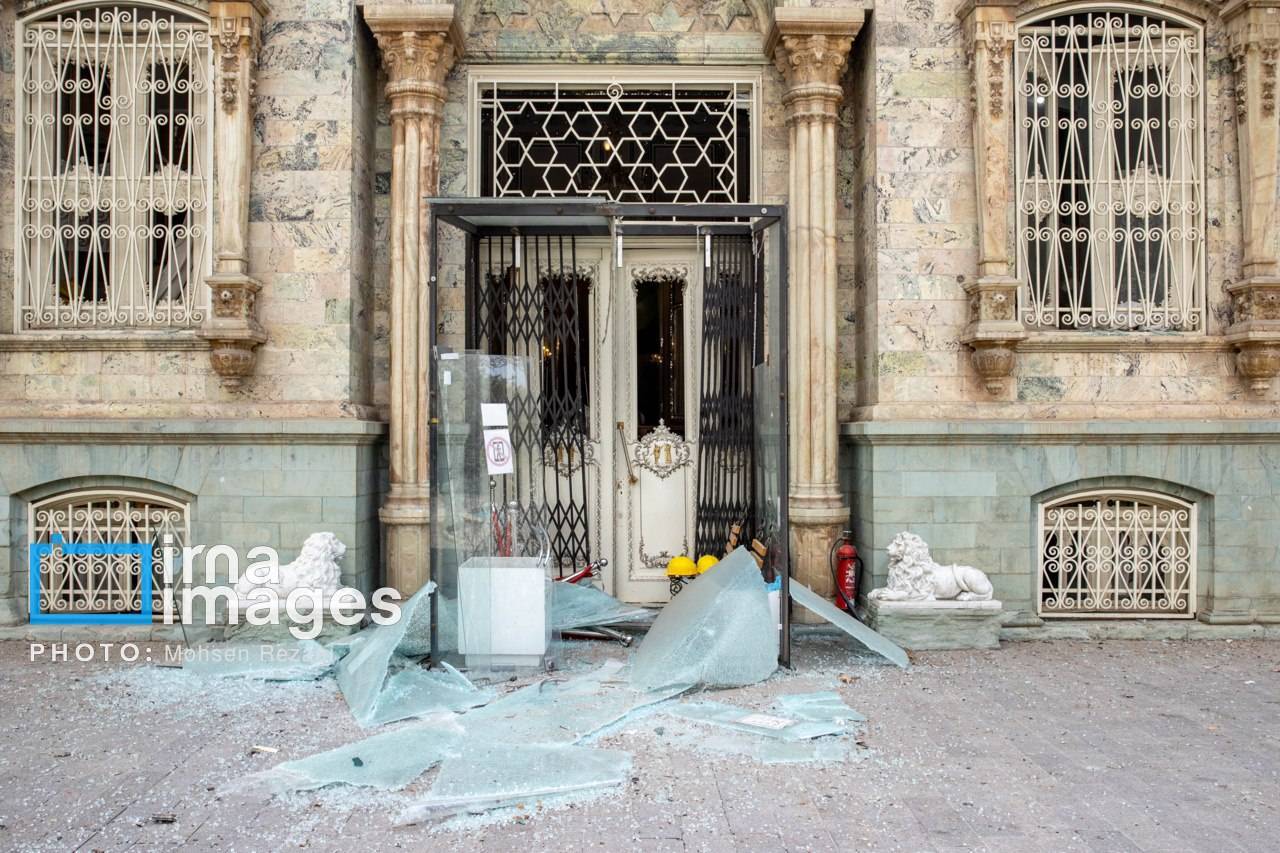 تصاویر ایرنا از ترکش‌های بمباران هوایی تهران به کاخ سعدآباد