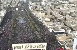 ببینید / تصاویر هوایی از تجمع بی سابقه مردم عراق برای حمایت از ایران و جبهه مقاومت