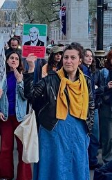 عکس / حضور فلامک جنیدی در تجمع حامیان ایران در لندن