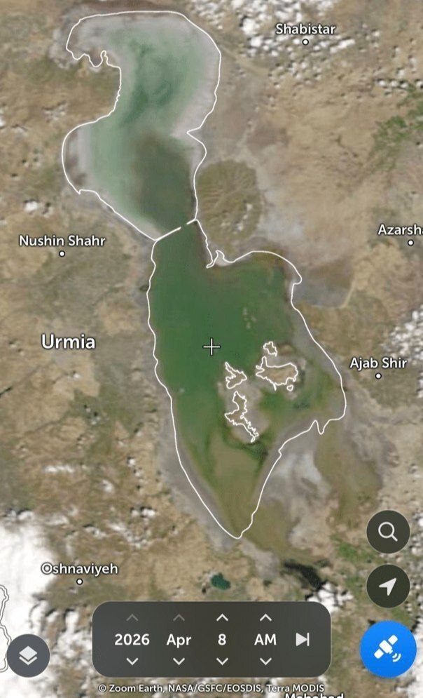 حجم آب دریاچه ارومیه به بیشترین حد خود در ۴ سال گذشته در فصل مشابه رسید