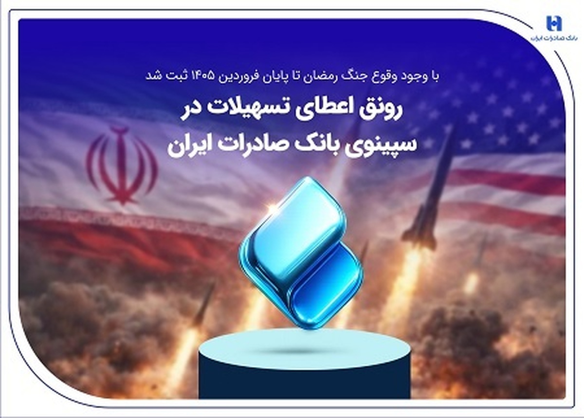 با وجود وقوع جنگ رمضان تا پایان فروردین ۱۴۰۵ ثبت شد
رونق اعطای تسهیلات در سپینوی بانک صادرات ایران