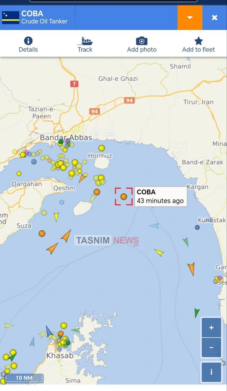 تسنیم: عبور یک ابر نفتکش تحریمی دیگر از تنگه هرمز