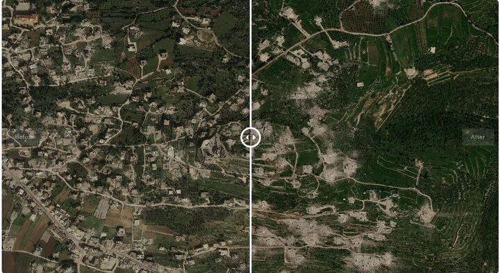 مهر: تصاویر ماهواره‌ای سی‌ان‌ان از مقیاس تخریب اسرائیل در لبنان