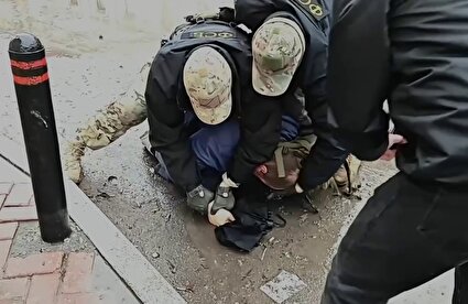 ببینید / لحظه بازداشت جاسوس اوکراینی در مسکو