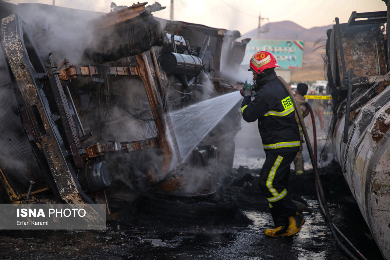 تصاویر: حادثه انفجار تانکر سوخت - سنندج
