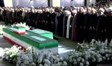 ببینید/ ویدیویی از اقامه نماز بر پیکر مطهر رهبر شهید و شهدای خانواده ایشان