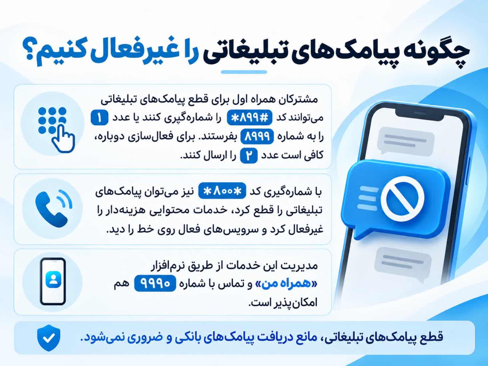چگونه پیامکهای تبلیغاتی و خدمات محتوایی را غیرفعال کنیم؟ | سایت انتخاب