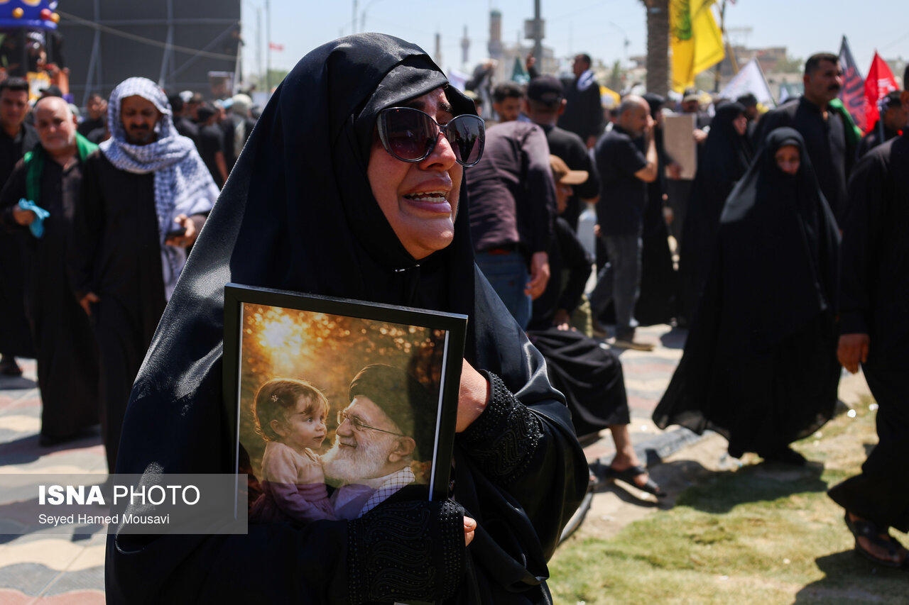 تصاویر: تشییع پیکر مطهر رهبر شهید انقلاب در نجف اشرف