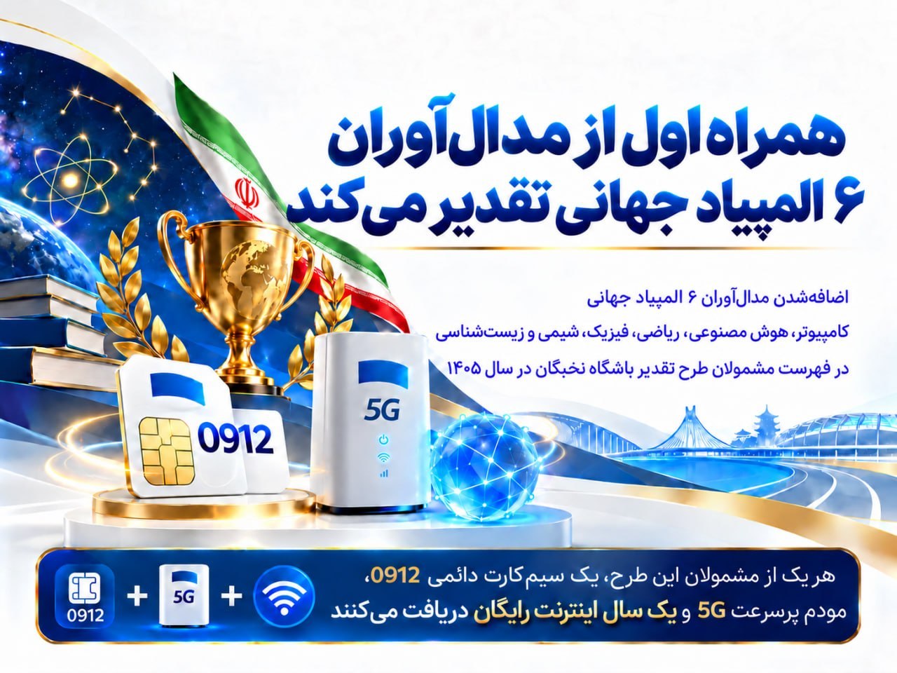 همراه اول از مدال‌آوران ۶ المپیاد جهانی تقدیر می‌کند