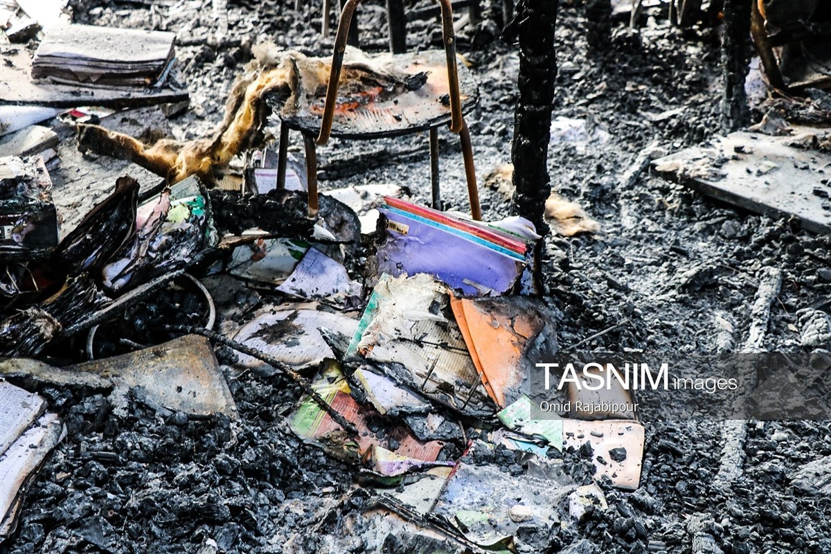 تصاویر: خسارت آتش سوزی مرکز بهداشت شهرستان رودسر - گیلان
