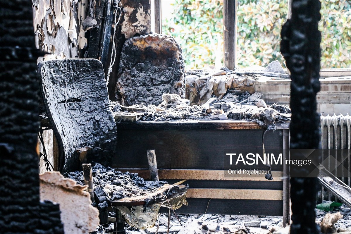 تصاویر: خسارت آتش سوزی مرکز بهداشت شهرستان رودسر - گیلان