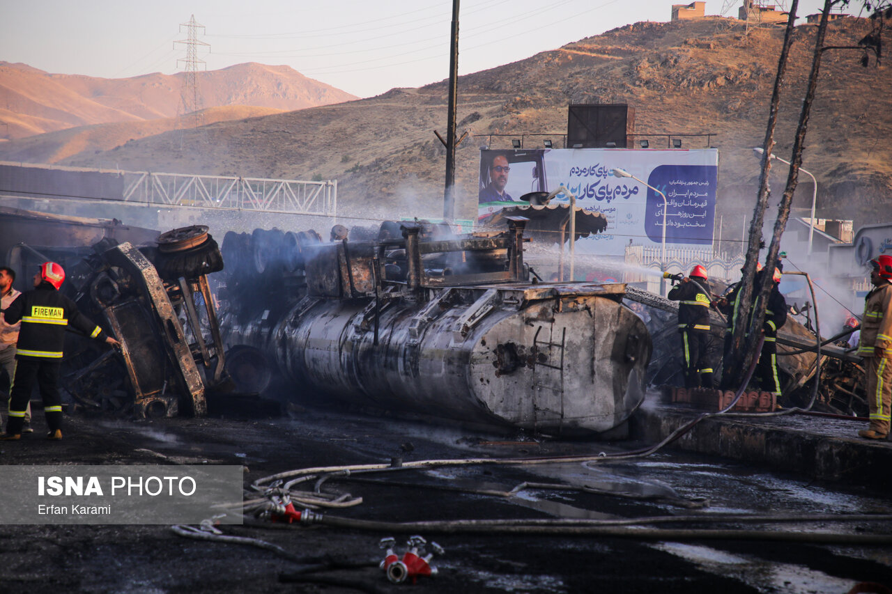 تصاویر: حادثه انفجار تانکر سوخت - سنندج