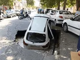 ببینید / زمین یک خودرو را در نیشابور بلعید