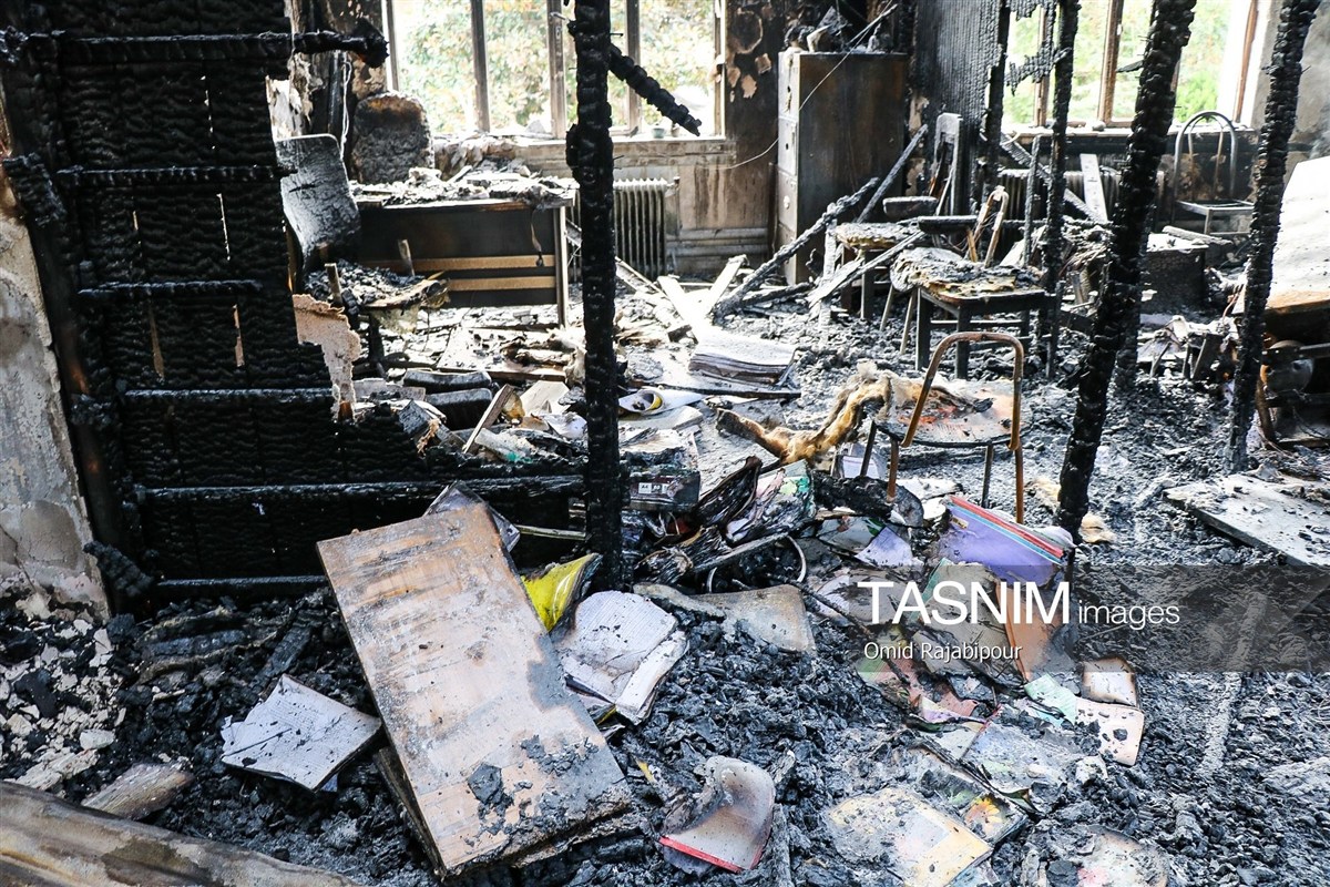 تصاویر: خسارت آتش سوزی مرکز بهداشت شهرستان رودسر - گیلان